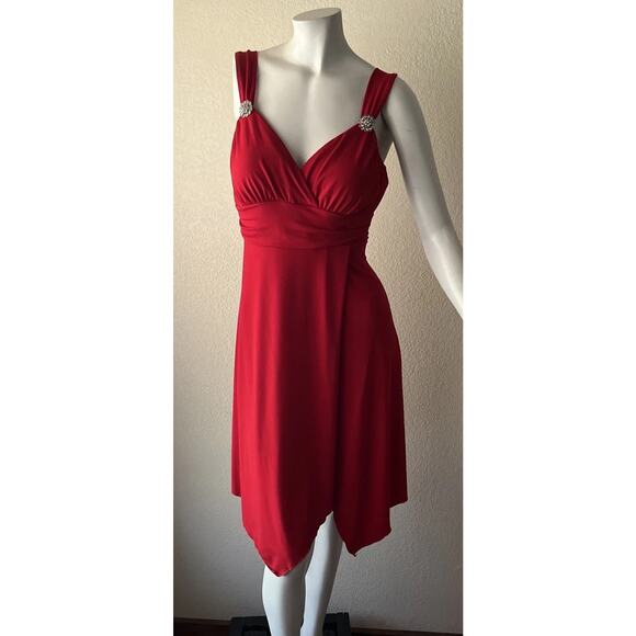 Vintage Y2K Dress Ruby Rox Whimsigoth Red Medium Asymmetric Hem HOCO Formal - Picture 3 of 16